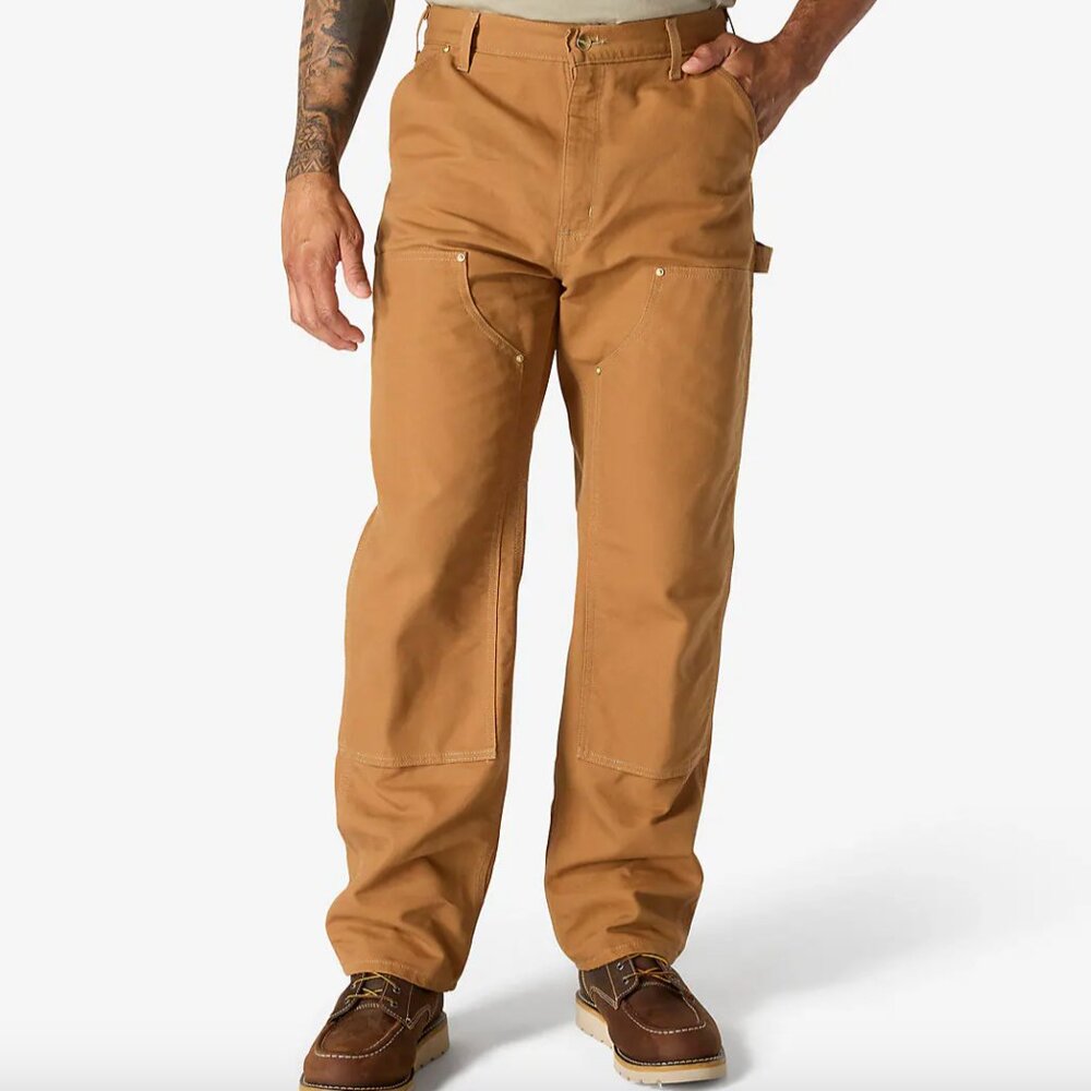 NWT Carhartt Iconic BO1 Firm Duck Double-Front Dungaree 40x32 brown